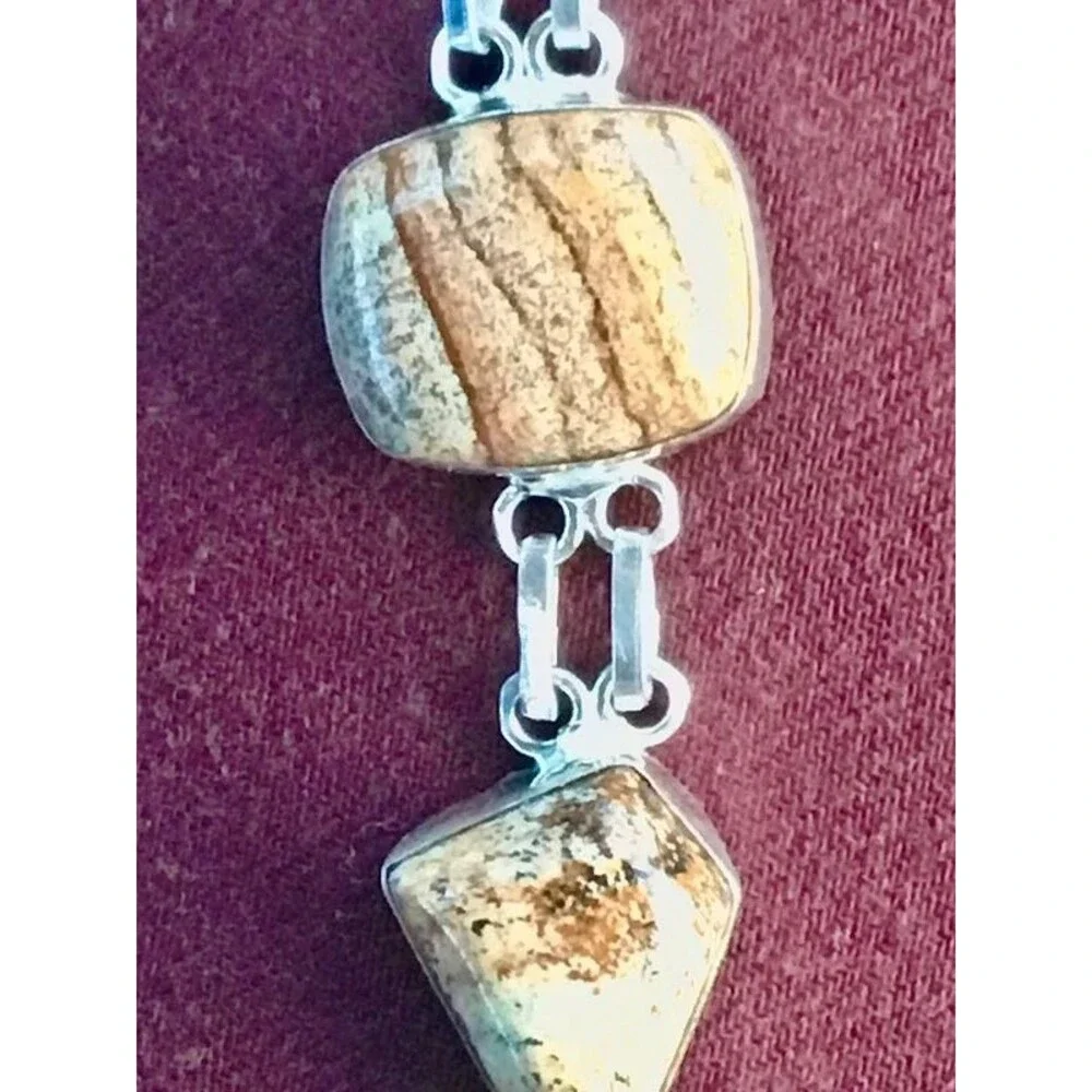 boho picture jasper 925 stamped bracelet